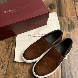 To Boot New York Adam Derrick Brown Leather Slip On Sneakers Men’s Size 7 NWB